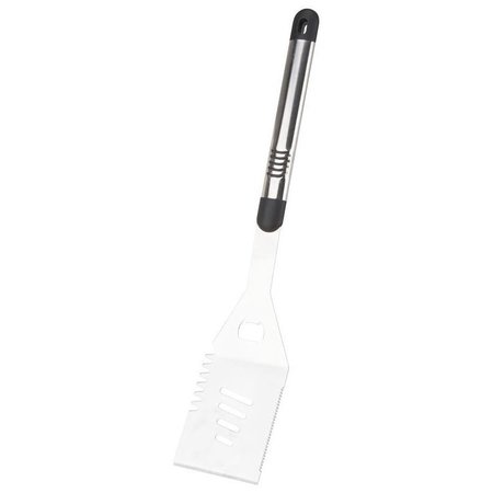 OMAHA Premium BBQ Spatula, 19 mm Gauge, Stainless Steel Blade, Stainless Steel, Aluminum Handle BBQ-8112443A